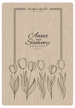 Приглашение на свадьбу из дерева EKOSTAR Киев