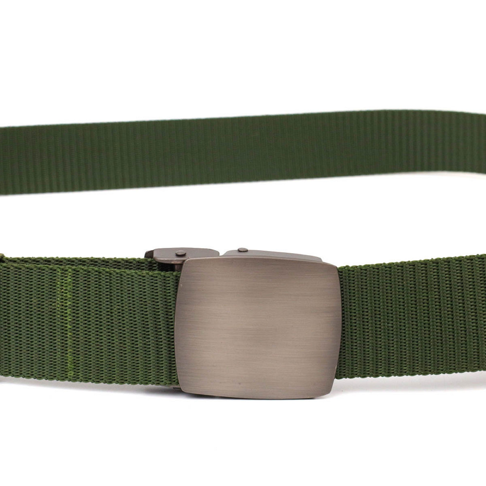 Міцний чоловічий ремінь з металевою пряжкою з текстилю Зелений (Vintage) Київ - фото 6