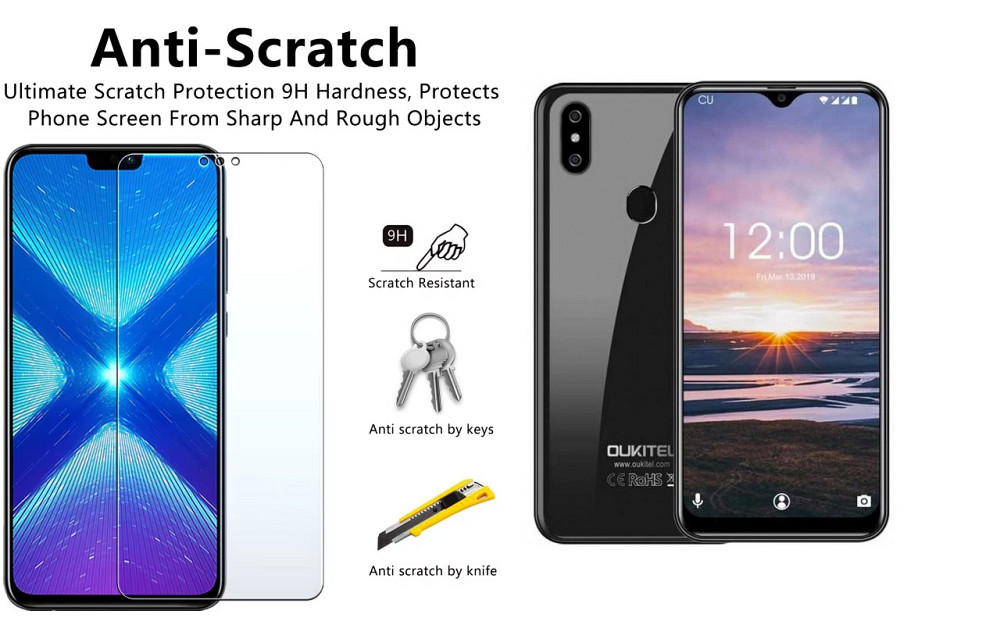 Захисне скло NeoGlass для OUKITEL C15 Pro, C15 Pro Plus – надпрозоре та стійке Київ - фото 1
