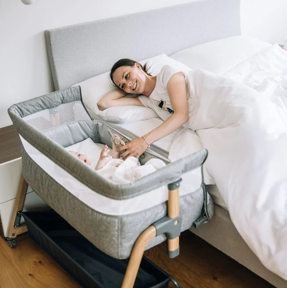 Ліжечко для дитини приставне FreeON Bliss, grey Київ - фото 6