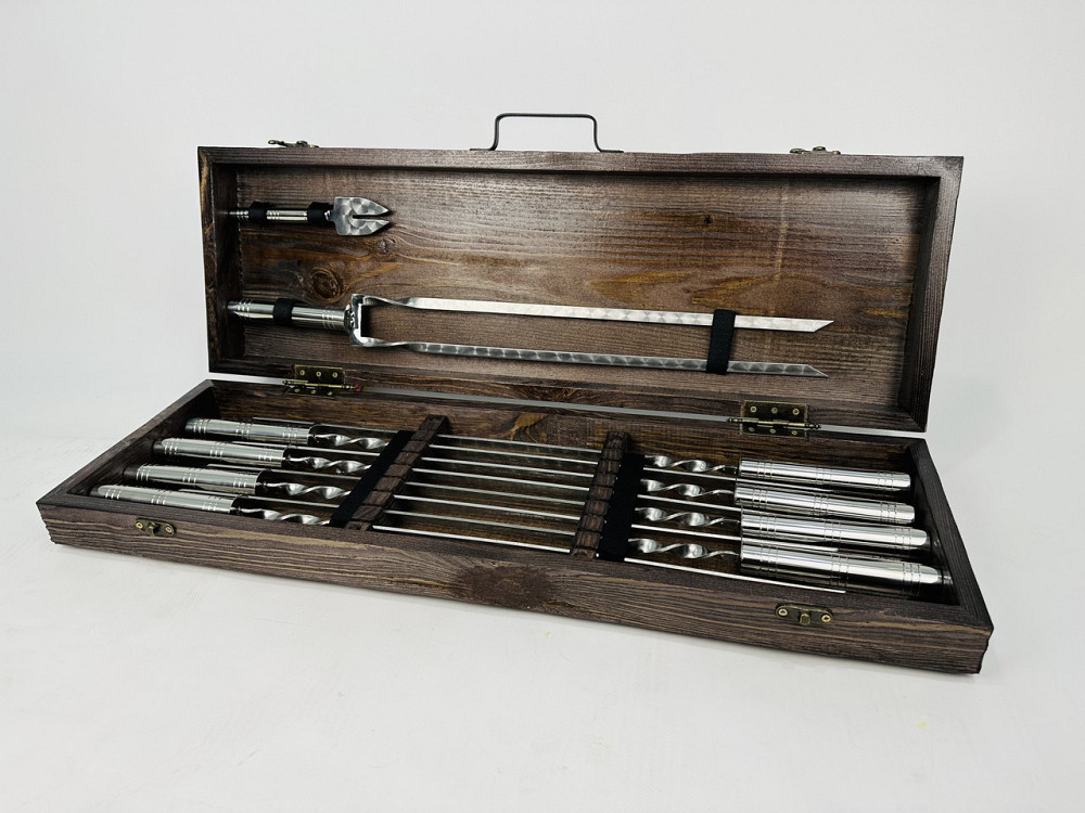 Подарунковий набір шампурів у дерев'яному кейсі СРІБЛО HAPPY DAYS Тернопіль - фото 3