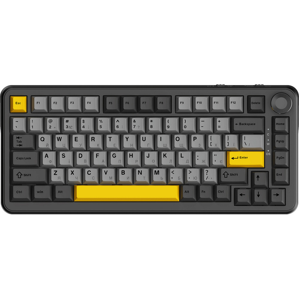 Клавіатура Ajazz AK820 Max Magnetic Switch Black (AK820MAX-WM-BGY) ( чорний, сірий, жовтий ) Харьков - изображение 1