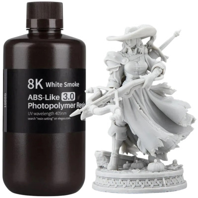 Фотополімерна смола ELEGOO Resin, ABS-like 3.0 8K 1кг, white smoky (50.103.0236) Вінниця - фото 1