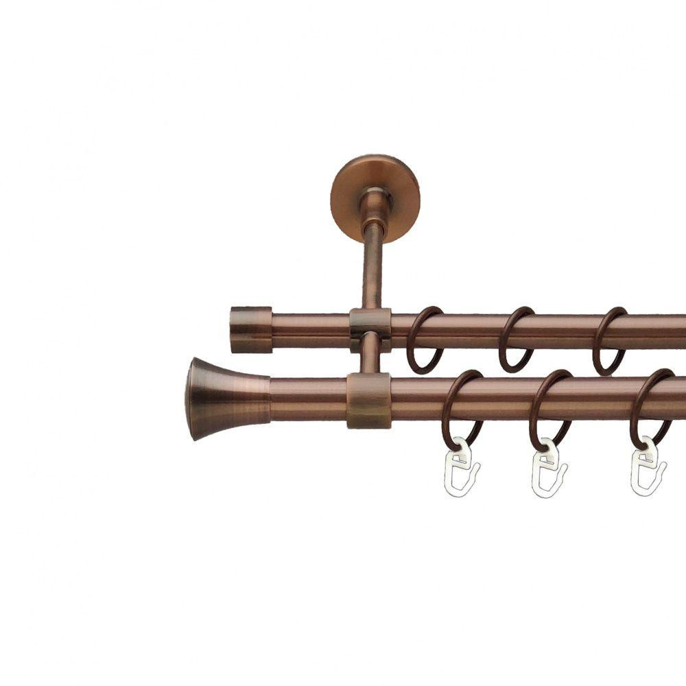 Карниз Orvit Принц металевий дворядний закритий гладка труба кільце металеве Мідь 19\16 мм 300 см Львов - изображение 1