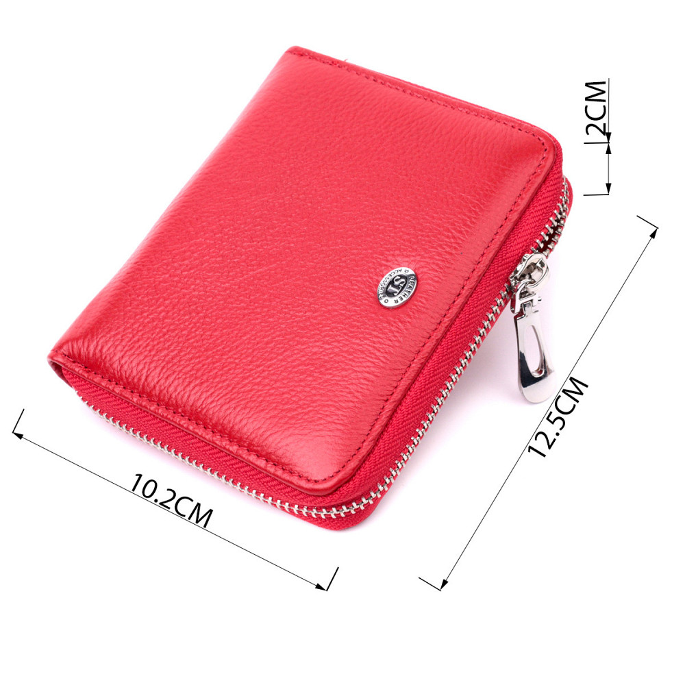 Яркое портмоне для женщин на молнии из натуральной кожи ST Leather 19486 Красный Киев - изображение 8