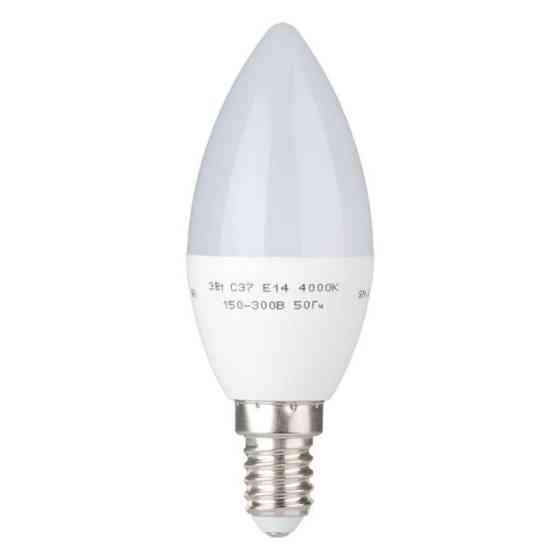 Лампа світлодіодна LED C37, E14, 3 Вт, 150-300 В, 4000 K, 30000 год, гарантія 3 роки (Свічка) Львів