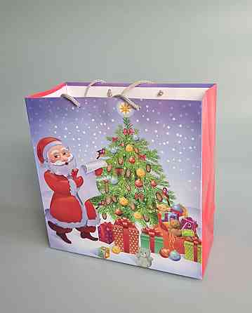 Пакети паперові подарункові, новорічні Квадрат 23*24*10 — 39 (12 шт.) Харків