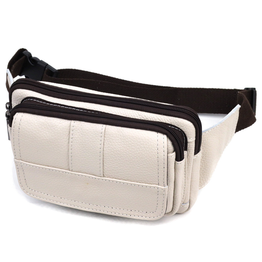 Сумка на пояс із натуральної шкіри Біла (Vintage) Київ - фото 11