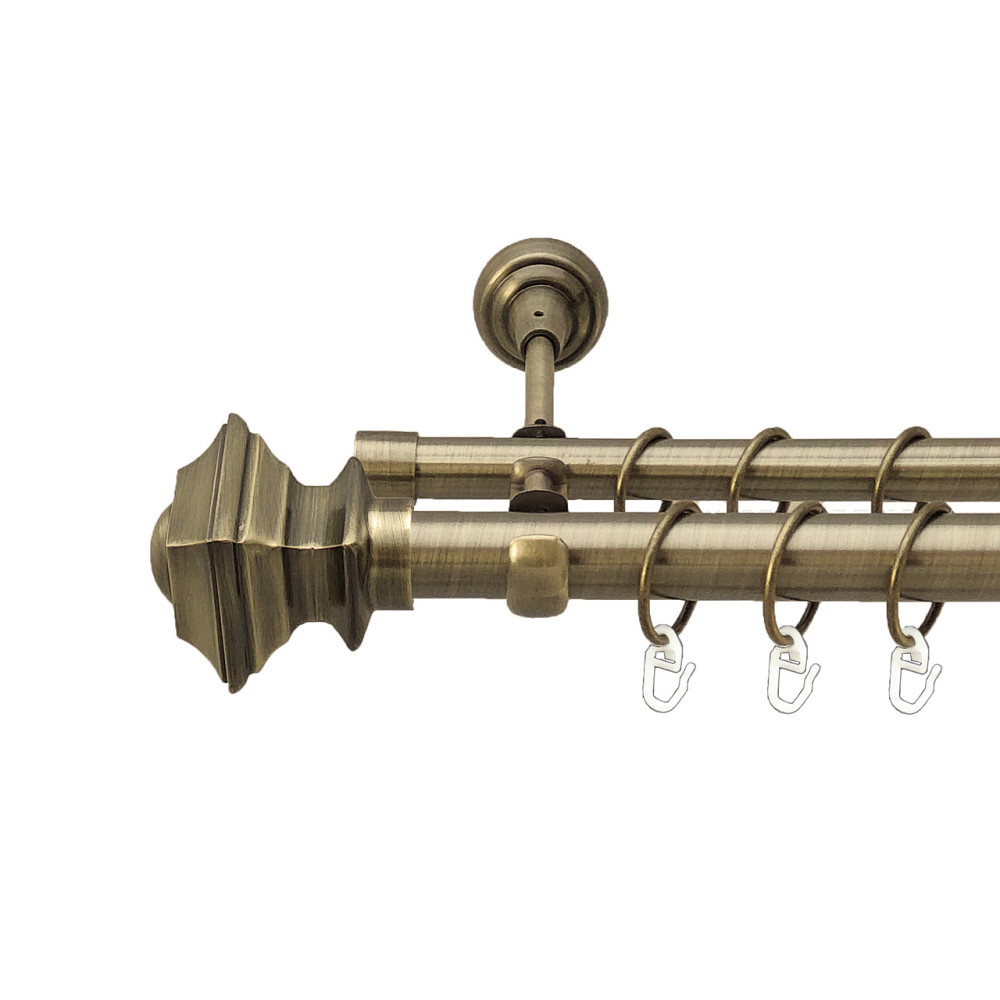 Карниз Orvit Борджеза металевий дворядний відкритий Антик 25\19 мм 160 см (4199020) Львов - изображение 1