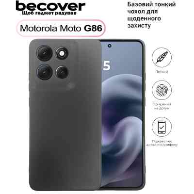 Чехол для мобильного телефона BeCover Silicone Motorola Moto G86 Black (713768) Винница