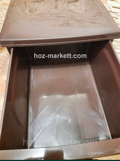 Тумбочка пластикова на 4 ящики ротанг коричневий Харків - фото 7