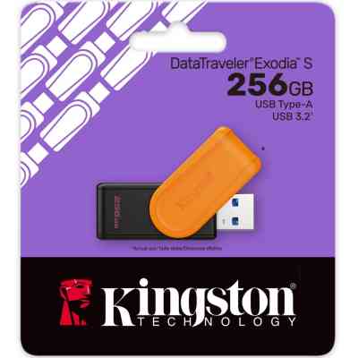 USB флеш накопичувач Kingston 256GB DataTraveler Exodia S Black/Orange USB 3.2 (DTXS/256GB) Вінниця