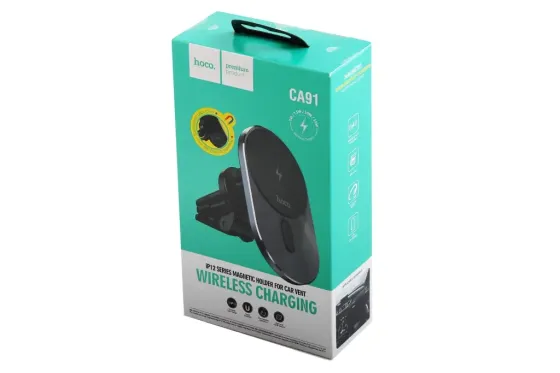 Подставка под телефон магнит на обдув с беспров. зарядкой 15Вт Hoco Винница
