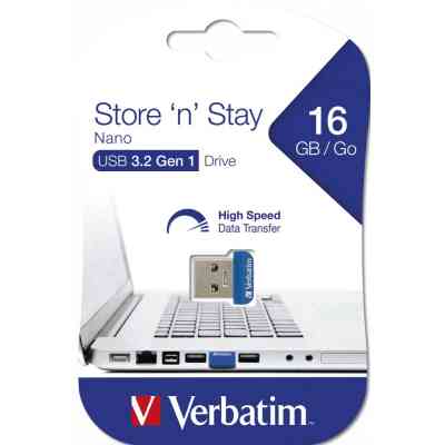 USB флеш накопичувач Verbatim 16GB Store &apos;n&apos; Stay NANO Blue USB 3.0 (98709) Вінниця