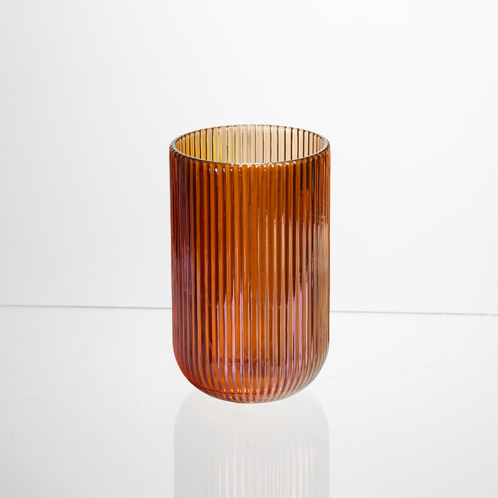 Набір скляних стаканів 6 штук 350 мл для напоїв Бурштиновий Yiwu HP-19-208 Коломия - фото 2