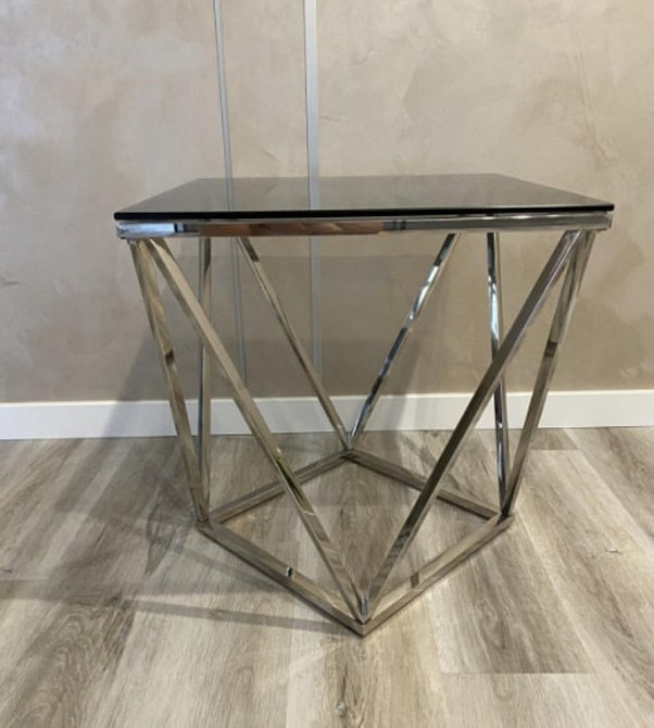 Журнальний столик SILVER B димчасте скло/срібло 50X50 Дніпро - фото 3