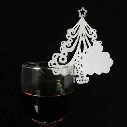 Рассадочные карточки на новый год Ёлка 10 штук 8 на 8см белый Киев