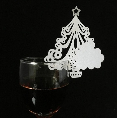 Рассадочные карточки на новый год Ёлка 10 штук 8 на 8см белый Киев - изображение 1