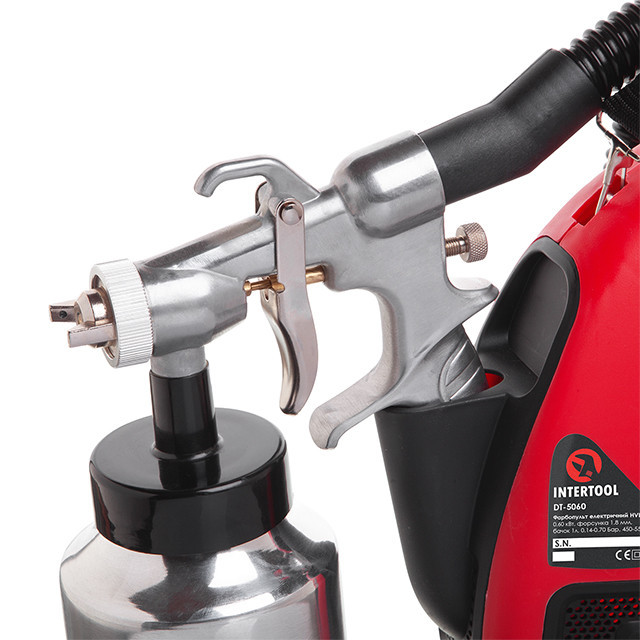 Фарбопульт електричний INTERTOOL DT-5060, 0,6 кВт, 550 мл/хв,форсунка 1,8 мм, бачок 1л, 0,14-0,70 бар - без компресора Львів - фото 6