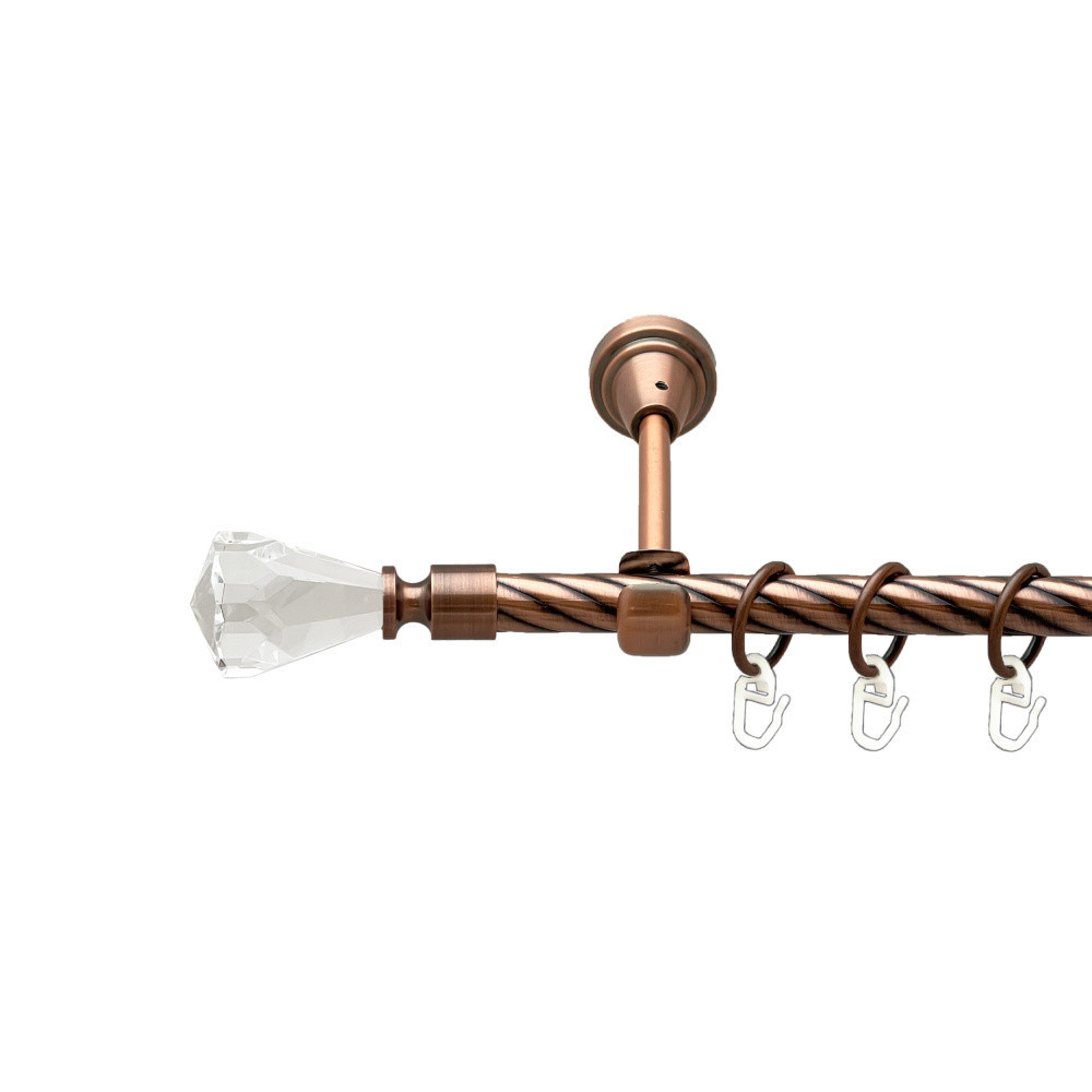 Карниз Orvit Лучетта металевий однорядний відкритий скручена труба кільце металеве Мідь 16 мм 160 см Львов - изображение 1