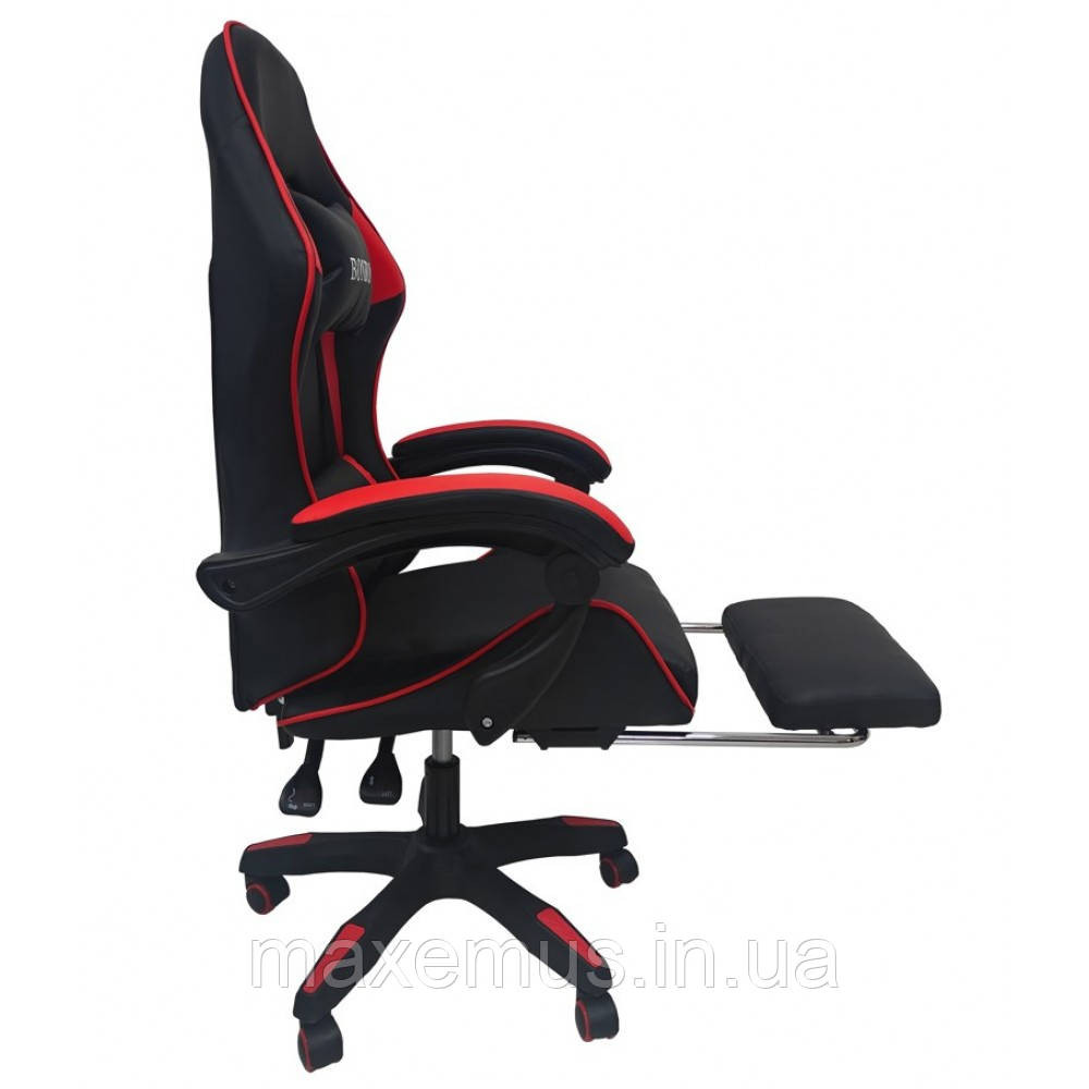 Кресло с регулировкой спинки В 945 с подставкой для ног кресло для геймера компьютерное красное Мостиська - фото 3
