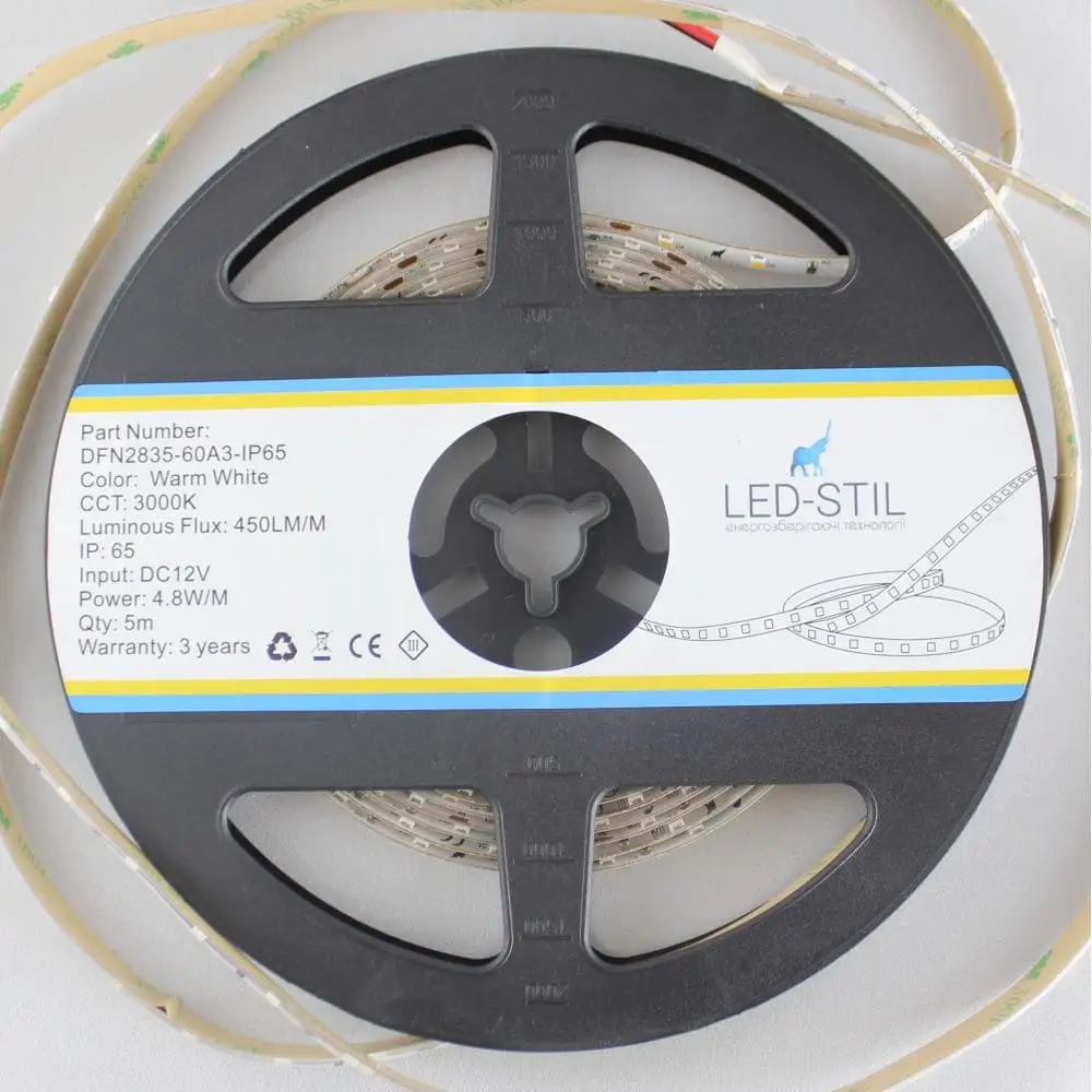 LED-STIL LED стрічка LED-STIL 3000K, 4,8 W, 2835, 60 шт, IP65, 12V Київ - фото 3