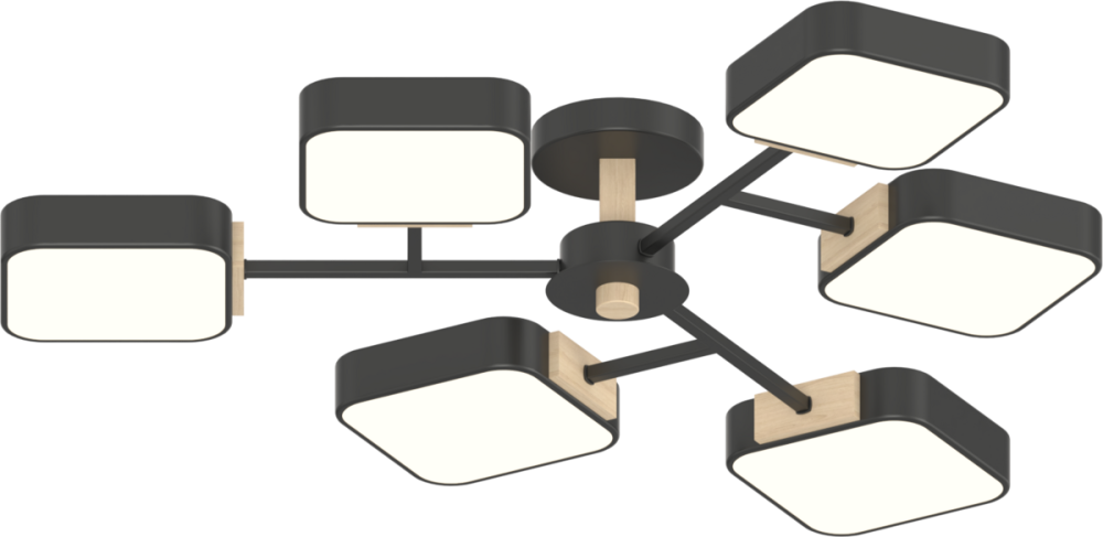 Люстра LED VALESO XI3363-6 ,3000K, 4200K, 6000Kчорний+дерево Коломия - фото 2