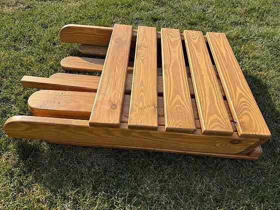 Кресло дачное деревянное складное шезлонг для зоны отдыха дома, дачи, сада, веранды из сосны, цвет дуб Каменец-Подольский