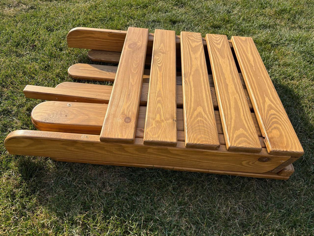 Кресло дачное деревянное складное шезлонг для зоны отдыха дома, дачи, сада, веранды из сосны, цвет дуб Каменец-Подольский - изображение 3