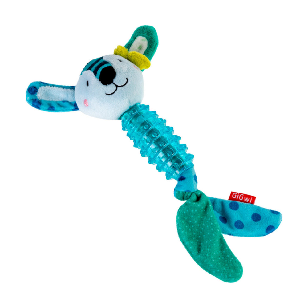 Іграшка для собак Заєць з пищалкою GiGwi Suppa Puppa, текстиль, гума, 15 см Київ - фото 1