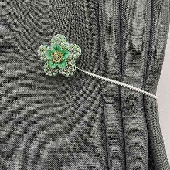 Магніти для штор та гардин "Flowers" набір 2 шт М'ятний (81-190) Київ