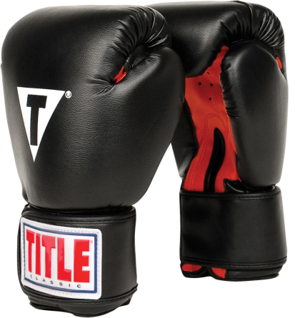 Боксерські рукавиці  TITLE Classic Boxing Gloves Black/Red Regular Каменское