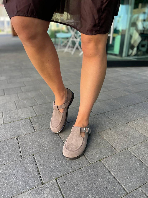 Vanessa Стильні замшеві лофери жіночі з ремінцем T-304-05 капучино весна-осінь р. 36-40 / Лофер Коломия - фото 5