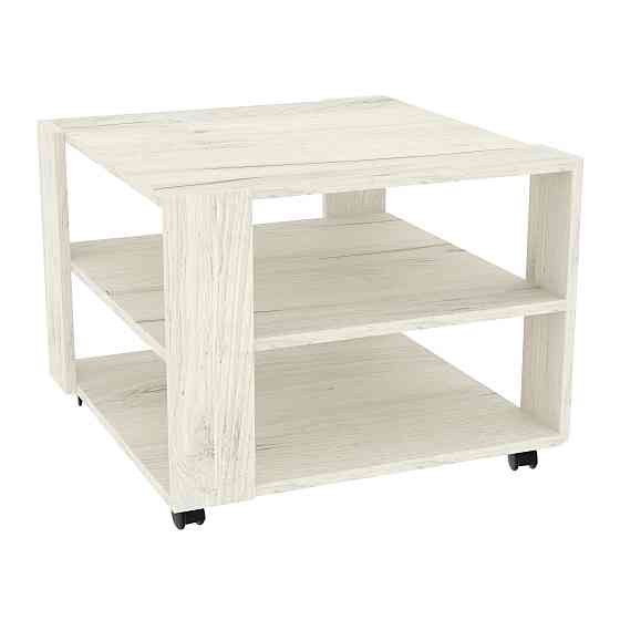 Стол журнальный Квант №4, Дуб Крафт Білий, 600/600/450 Львов