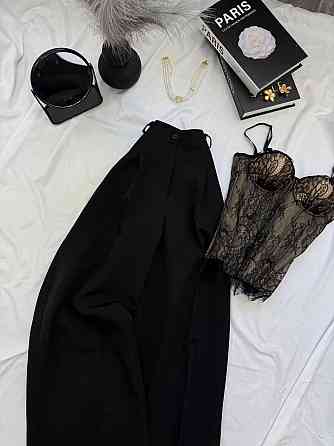 Женские базовые брюки палаццо костюмка Черный, 42/44 Одесса