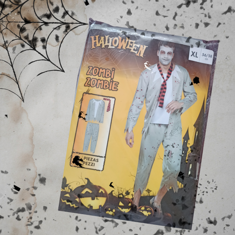 Костюм Зомби для вечеринки на Хеллоуин футболка с длинным рукавом, штаны, шарф размер L -XL серый Киев - изображение 5