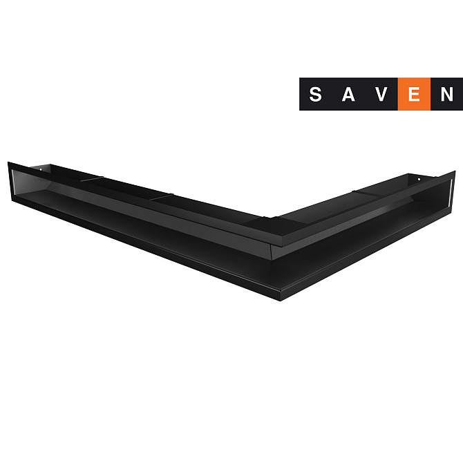 Вентиляційна решітка для каміна кутова ліва SAVEN Loft Angle 90х600х800 чорна Львів - фото 1