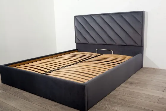 Ліжко Двоспальне Chicago Comfort 180 х 190 см Amore 32 З підйомним механізмом та нішою для білизни Темно-сірий Київ