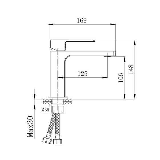 Змішувач для раковини Qtap Gemini QTGEM270GMB45676 (k35), одноважільний, низький, Gunmetal Black PVD Харків