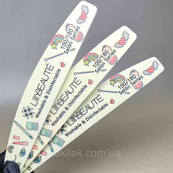 Пилка для нігтів 100/180 Lilly Beaute з б'юті принтом Херсон