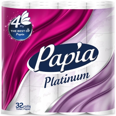Туалетная бумага Papia Platinum 4 слоя 32 рулона (8690536026364) Винница - изображение 1