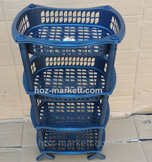 Полиця етажерка пластикова для ванної та кухні чорна Харків - фото 1