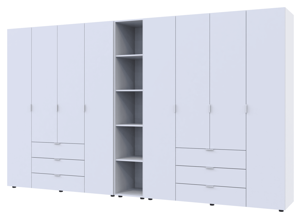 Комплект шаф для одягу Doros Гелар (3 шт.) 348,2х49,5х203,4 см Білий (DRS-011184) Львів - фото 1