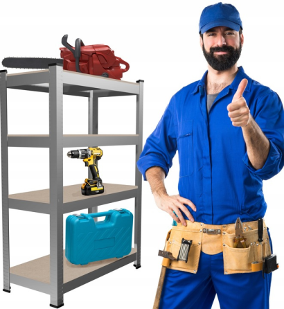 Набор из 2-х металлических стеллажей (150 x 70 x 30 см) 4 полки, погрузка - 150 кг на полку, Серый Киев