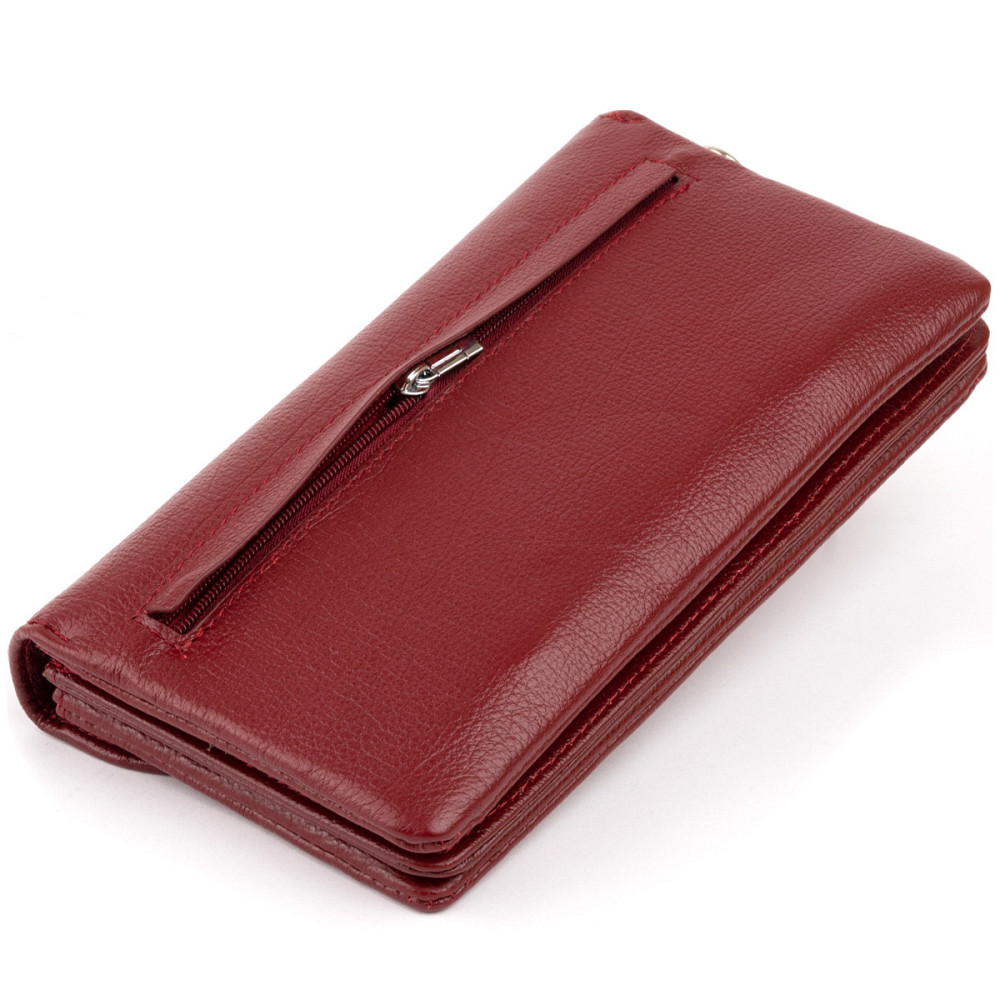 Жіночий шкіряний клатч бордовий (ST Leather) Київ - фото 18