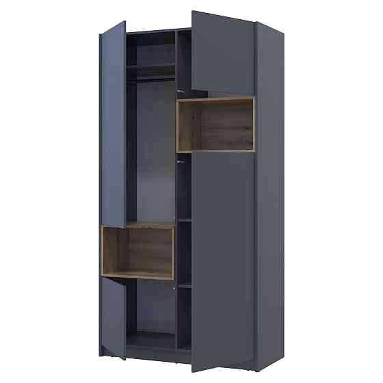 Шкаф для одежды с нишей Doros Дэйл 115,2х52х220 см Графит/Дуб евок (DRS-011281) Днепр