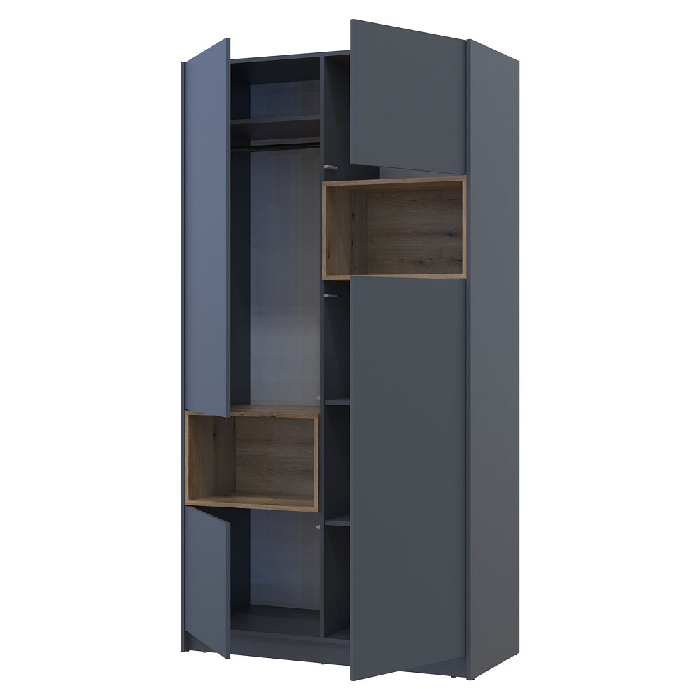Шкаф для одежды с нишей Doros Дэйл 115,2х52х220 см Графит/Дуб евок (DRS-011281) Днепр - изображение 3