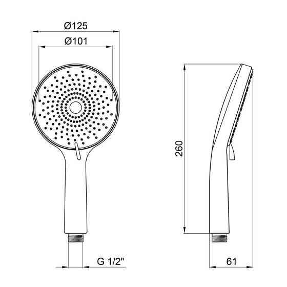 Лійка для ручного душу Lidz Niagara 32 120 мм округла LDNIA32GRP48536 Graphite Київ