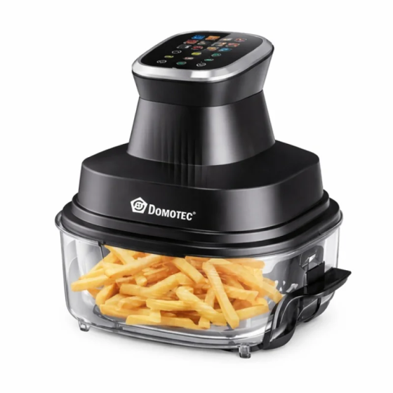 Аэрофритюрница DOMOTEC MS-3227 7л 4600Вт, стеклянная чаша, сенсорный экран, автоматические программы, черная Одесса