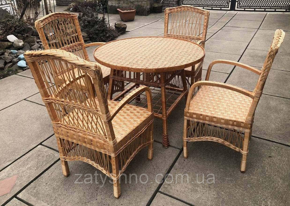 Мебель плетеная со стульями и столом  90 в диаметре Киев - изображение 4